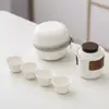 Juego de Té Portátil para Viaje Tetera y Tazas de Té Kung Fu para Turistas al Aire Libre Taza Portátil Conveniente para Acampar Servicio Rápido