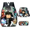 Mochila Escolar Estudiante Roblox Transfronteriza Estilo Coreano para Estudiantes de Primaria y Secundaria Mochila de Moda Trendy Estilo Ins Juego de Tres Piezas