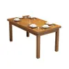 Mesa de Comedor de Madera Maciza, Mesa y Sillas de Comedor Comerciales, Mesa y Sillas para Restaurante de Hot Pot y Tienda de Fideos, Mesa de Comedor para Comedor de Comida Rápida, Mesa de Comedor Carbonizada
