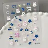Adesivos de Unha de Coelho Mirtilo Fofo em Estoque 3D Criativo Coelho Branco Dopamina Decoração de Unha Modelo Sl