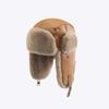 Gorro Lei Feng de cuero para hombre y mujer otoño e invierno grueso cálido orejeras para exteriores esquí ciclismo forrado de vellón a prueba de frío sombrero del noreste