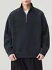 Muxi Roupa Estilo Old Money Retrô Tendência Versátil Meio Zíper Casual Moletom Solto Elástico Manga Longa Top Masculino