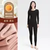 Liquidação: Roupa íntima térmica feminina, camada base de inverno, blusa de manga comprida para outono e inverno, forrada com fleece e espessa para aquecimento