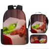 Bolso de hombro de tres piezas con dibujos animados de Grinch, una generación de cabello verde, extraño, transfronterizo, nuevo bolso escolar, bolso para bolígrafos