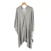 Chal de Seda Hielo y Lino de Verano Ropa Exterior para Mujer de Longitud Media de Punto Protector Solar Chaqueta Cardigan Cubierta para Aire Acondicionado Top Delgado de Gasa