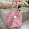 2755 Estilo Japonês Estilo Ocidental Nuvem Bolha Flor Bolsa de Ombro Estudante Feminina Bolsa de Mão Simples Lona Grande Capacidade Bolsa Feminina