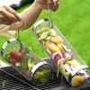 Cesta para barbacoa grande de acero inoxidable 304, jaula redonda para barbacoa, jaula para ahumar barbacoa exterior, barbacoa portátil