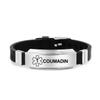 Pulsera Deportiva Impresión de Letras Transfronteriza Pulsera de Acero Inoxidable Pulsera de Silicona Negra Regalo de Vacaciones Europeo y Americano de Alta Gama