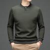Nuevo Estilo Otoño e Invierno 2026 para Hombres de Mediana Edad Suéter de Cuello Redondo Camiseta de Manga Larga de Color Sólido Camiseta Térmica Casual de Manga Larga