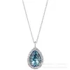 Seiko Gvc Ji Hogar Collar de Princesa Fugitiva de Alta Calidad Gota Azul Cadena para Clavícula Versátil Europea y Americana Lujo Ligero Venta al por Mayor