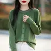 Suéter de Punto para Mujer de la Nueva Colección Otoño/Invierno 2026, Jersey de Cuello Redondo con Botones Decorados con Pedrería, Suéter Falso de Cárdigan, Camiseta Básica para Mujer