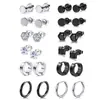 Amazon Comercio Electrónico Transfronterizo Set Combinado de Acero de Titanio Acero Inoxidable Aretes de Clip Aretes de Gancho Aretes de Espiral Colgantes Accesorios para Orejas