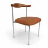 Cadeira de jantar nórdica, cadeira em formato de chifre de madeira maciça, encosto estilo café retrô, cadeira para maquiagem, conjunto simples de mesa e cadeiras de jantar para uso doméstico, cadeira vintage