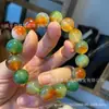 Pulseras Redondas de Ágata Colorido Verde Pavo Real al por Mayor para Hombres y Mujeres, Pulseras de Jade, Ágata Roja y Verde