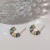 Pendientes de Caramelo Arcoíris con Forma de C Esmalte Glaseado Pendientes para Mujer Diseño de Nicho de Goteo de Aceite Pendientes Dulces Frescos para Damas Pendientes