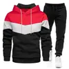 Nuevo traje deportivo para hombre de comercio exterior transfronterizo, moderno y casual, conjunto de dos piezas para otoño e invierno con sudadera con capucha y pantalones largos