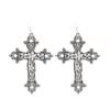 Aretes Cruz Corea del Sur Celebridad de Internet Retro Barroco Aretes Temperamento Gancho de Oreja Exagerado Largo Femenino