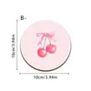 Porta-copos Transfronteiriços Doces e Curativos com Laço, Padrões de Cereja e Laço Rosa, Tapetes para Xícara de Chá com Atmosfera Feminina