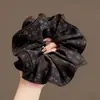 2026 Novo Estilo Estilo Floresta Elástico Alto Prendedor de Cabelo com Laço Preguiçoso, Corda de Cabelo para Rabo de Cavalo em Tecido de Renda para Mulheres
