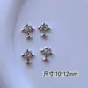 Itens Mais Vendidos Transfronteiriços: Brincos de Cruz Cromados, Acessórios para Nail Art, Liga de Zinco com Strass Estilo Punk Retrô, Diamantes para Unhas Vestíveis