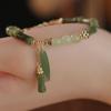 Nova Pulseira Chinesa Retrô Verde Seção de Bambu Design de Nicho Feminino Moda Versátil Contas Seção de Bambu Bracelete Fresco