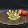 Corona de decoración para tartas de cumpleaños infantiles, corona pequeña con perlas y diamantes de imitación de plata dorada, accesorios para hornear