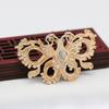 Yiwu Gold Ray cor cobre banhado a ouro DIY tridimensional dupla camada incrustada borboleta acessórios para cabelo antigo cocar B2398
