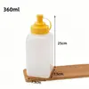 Botella de Plástico Transparente Grande de Diámetro Amplio para Exprimir para Uso Doméstico con Tapa y Boquilla Puntiaguda, Adecuada para Kétchup, Miel y Condimentos