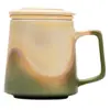 Ver la serie de montañas taza de pareja sensación de persona mayor un par de regalo de compañero de empresa empresa taza de cerámica taza de oficina con tapa