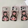 Corrente de Menina com Estampa de Leopardo Aplicável à Capa de Celular Apple 18pm iphone17 Outono/Inverno16 Silicone15 Merade14 Externa