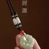 Colgante Pixiu de Doble Cara Hebilla de Seguridad de Jade Llavero de Doble Cara Colgante para Coche para Atraer Riqueza y Girar la Fortuna para Hombres y Mujeres, de Alta Gama y Exquisito