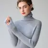 Suéter 100% cachemira pura para mujer, cuello alto, corte ajustado, cálido, nuevo estilo otoño e invierno 2026, camiseta base de canalé