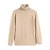Suéter de Cachemira para Mujer BaiCaiRong Otoño/Invierno 2026 con Cuello Alto, Diseño Versátil, Tejido de Lana