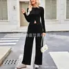 Conjunto Casual da Moda Transfronteiriço 2025 Novo Jaqueta e Calça Conjunto de Duas Peças Europeu e Americano Amazon Roupa de Descanso