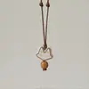 Collar con Colgante de Estrella de Zircón Dopamina Estilo Dulce Fresco Frío para Mujer Cadena Larga para Sudor Accesorios Cadena de Collar de Moda para Todo