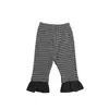 Conjunto Otoñal Chic para Niñas: Suéter cárdigan de punto con lazo a la moda estilo coreano para bebé con pantalones de encaje a rayas