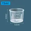 Taza medidora de 15-200 ml Balanza de laboratorio Taza medidora de boca redonda Taza de muestreo de plástico transparente engrosada
