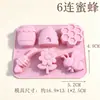 Hambúrguer, fruta, amendoim, faca, garfo, moldes de silicone DIY em formato de abelha para bolos de pasta americana, chocolate e velas perfumadas