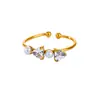 Anillo de Acero Inoxidable con Zirconia en Forma de Corazón y Gota de Agua Elegante Transfronterizo Chapado en Oro de 18 Quilates Apertura Ajustable Joyería de Lujo de Gama Alta Anillos