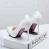 Tacones Altos de Punta 2025 Nuevo Estilo Francés Zapatos de Tacón de Aguja para Entrevista de Trabajo Zapatos Profesionales de Aguja para Mujer Rojos Sexys Zapatos de Boda