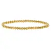 Pulsera Cruzada Europea y Americana de Perlas Doradas Nueva Pulsera de Perlas Redondas con Electrochapado de Cobre 14K Pulsera Elástica de Perlas Hecha a Mano Venta al por Mayor