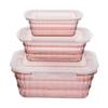 Caixa de Fresh-keeping personalizada Conjunto de três peças Venda quente Utensílios domésticos cor com tampa caixa de armazenamento portátil Frutas e vegetais Saladeira