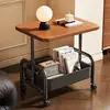Estantería de Almacenamiento Estilo Chino, Carrito de Mesa Móvil, Mesa Lateral para Sofá de Sala de Estar, Estantería de Almacenamiento para Snacks de Dormitorio, Mesita de Noche