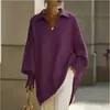 Suéter de Tricô Manga Longa Cor Sólida com Gola Reversível, Estilo Solto e Casual, Peça de Roupa Externa Feminina, Novo Estilo Primavera 2026 Europeu e Americano