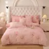 Conjunto de cama de quatro peças, 100% algodão, qualidade A, espessado e escovado para maior conforto, adequado para outono e inverno, atacado e dropshipping disponíveis do fabricante para vendas transfronteiriças