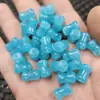 Contas soltas de jade com nó de bambu Tianhe azul, jade quartizito, jade água azul, contas lisas de alta qualidade para pulseiras e acessórios de joias