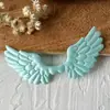 Cuero PU Felpa Grabado Alas de Murciélago Diablo Material Hecho a Mano DIY Decoración Lolita Accesorios de Abanico de Soporte