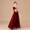 Vestido Preto de Performance de Piano para Meninas com Manga Bufante, Vestido Justo, Vestido para Apresentação de Violino, Coro, Desfile
