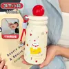 Garrafa de Água de Novo Estilo de Alta Aparência para Meninas, Copo de Leite Portátil Fofo, Copo Térmico de Aço Inoxidável 316 com Desenho Infantil