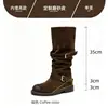 Elegantes botas de montar hasta la rodilla, nueva colección otoño/invierno 2026, suela gruesa, elásticas, de ajuste ceñido, botas de tacón alto de moda